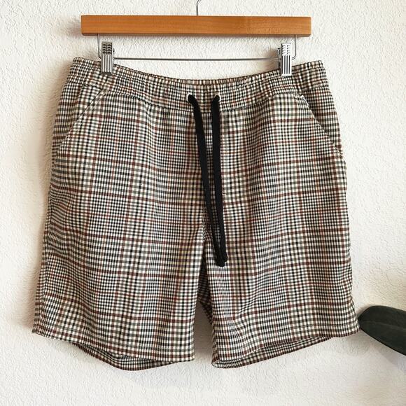 Banks Journal Mens Shorts Size 34X7 Elastic Waist Plaid Classic Preppy Hipster - Picture 1 of 7